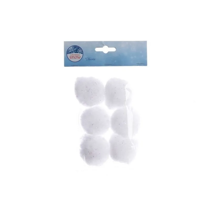 Kaemingk Palline Di Natale|Addobbi Per Albero Di Natale*Palline di neve Bianco dim 5 cm Box da 6