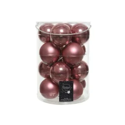 Kaemingk Palline Di Natale|Addobbi Per Albero Di Natale*Palline in vetro da appendere Rosa Velvet dim 8 cm Box da 16