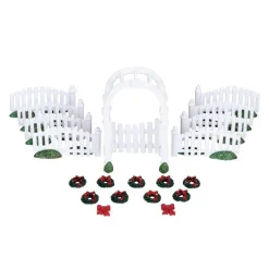 Lemax Personaggi|Accessori*Plastic Arbor & Picket Fences With Decorations Set of 20 Cod. 4233