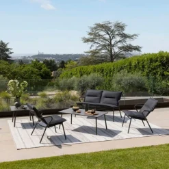 LaFuma Sedie E Sdraio*Poltrona Bassa imbottita VENCE LFM5347 Dark Grey/Titane