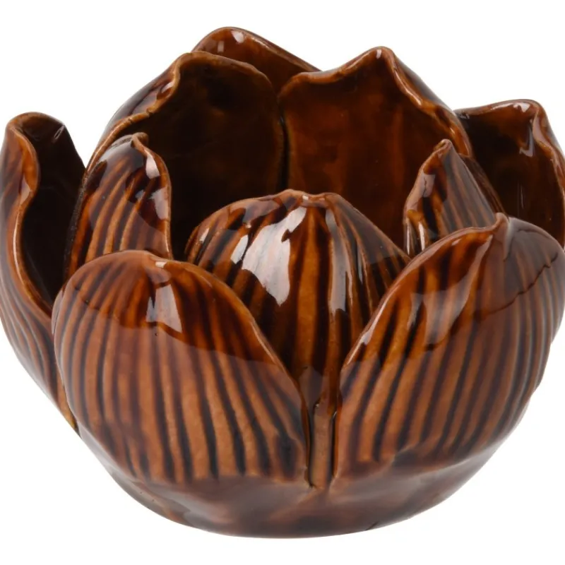 Koopman Complementi D'Arredo|Candele E Accessori*Porta Tea Light Fiore di Loto 8x5 Cm. Pezzo Singolo