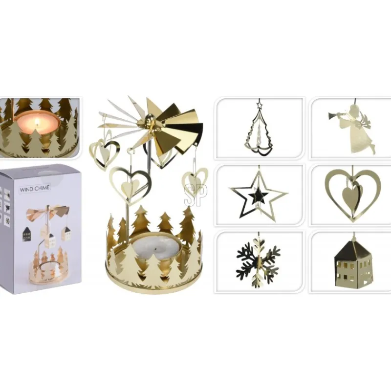 Koopman Complementi D'Arredo|Candele E Accessori*Porta Tea Light Girevole Oro. Pezzo Singolo