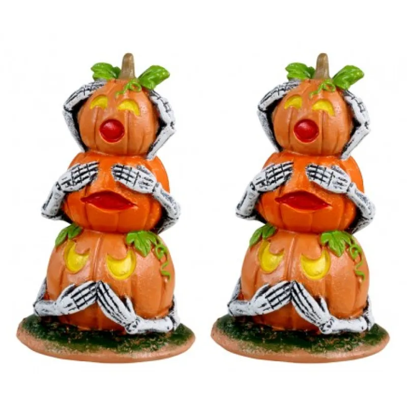 Lemax Accessori|Accessori*Pumpkin Snowmen Set Of 2 Cod. 34073
