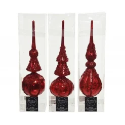 Kaemingk Palline Di Natale|Addobbi Per Albero Di Natale*Puntale in vetro 31 cm rosso. Pezzo Singolo
