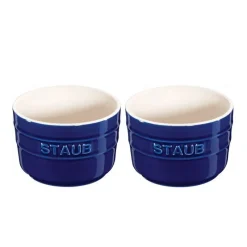 Staub Mini Cocotte E Ramekin*Ramekins 8 cm Blu Scuro in Ceramica