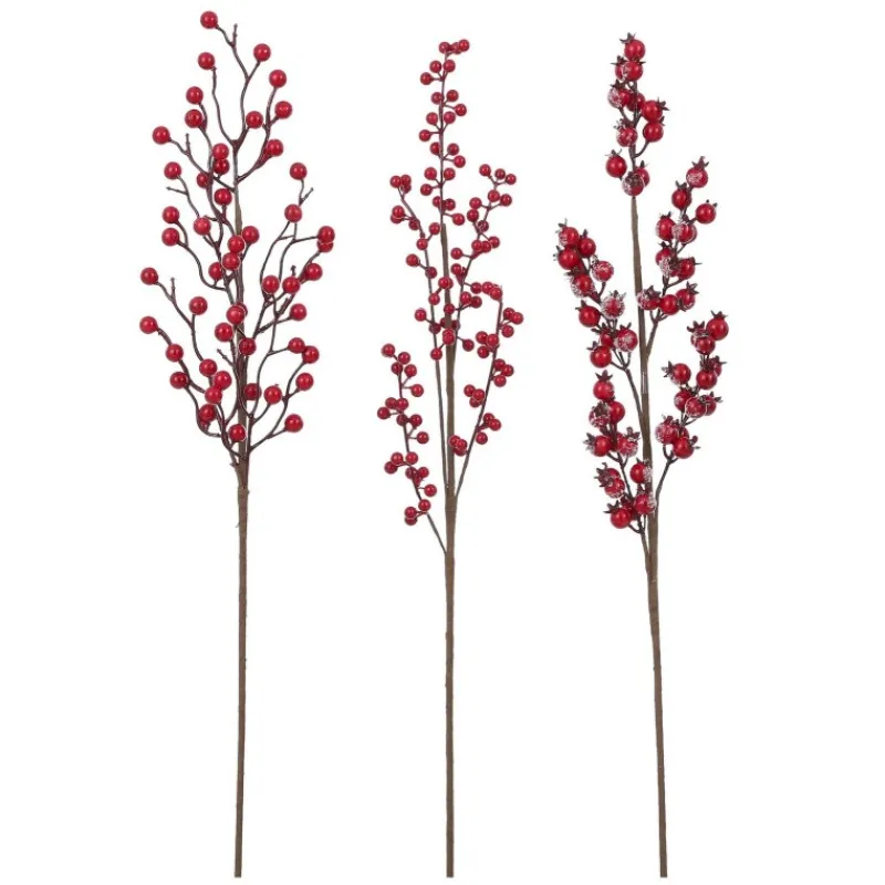 Edelman Complementi D'Arredo|Ghirlande*Ramo con Bacche Rosse 67 cm. Pezzo Singolo.