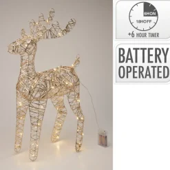 Koopman Luci Di Natale|Luci Di Natale*Renna Luminosa con Led Champagne 60 Cm