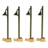 Lemax Luci E Alimentatori*Rustic Street Lamp Set of 4 B/O 4.5V Cod. 54362