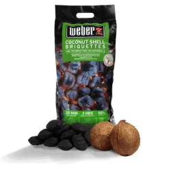 Weber Prodotti Per Affumicatura|Combustibili Per Barbecue*Sacco da 4 kg di Bricchetti di guscio di noce di cocco Cod. 18401
