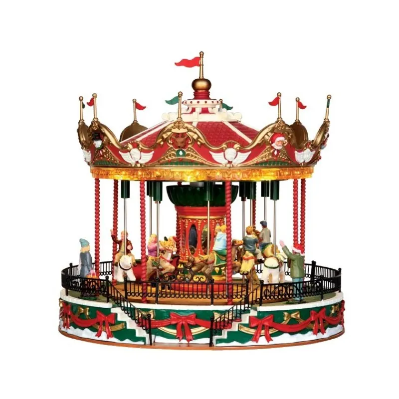 Lemax Edifici E Giostre In Movimento|Lemax Best Buy*Santa Carousel con Alimentatore 4.5V Cod. 34682