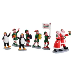 Lemax Scene Natalizie*Santa'S Elf Parade Set Of 7 Cod. 23592