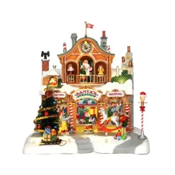 Lemax Edifici E Giostre In Movimento|Lemax Best Buy*Santa's Workshop con Alimentatore 4.5V Cod. 35558