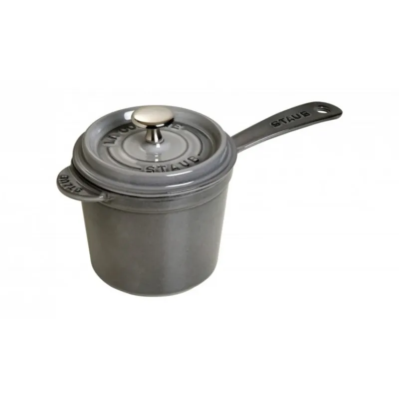 Staub Pentole E Tegami*Sauce Pan Rotonda 14 cm Grigio Graphite in Ghisa