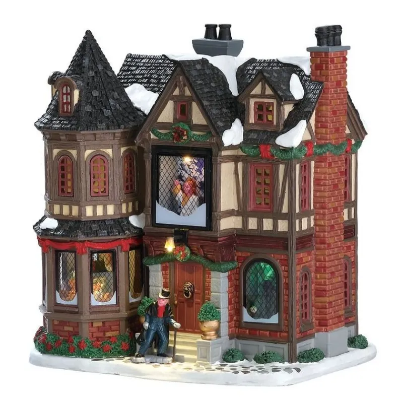 Lemax Prodotti Fuori Catalogo|Edifici E Giostre In Movimento*Scrooge's Manor con Alimentatore 4.5V Cod. 75191