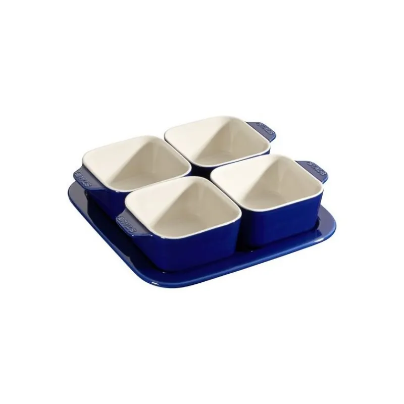 Staub Utensili E Accessori*Set Aperitivo 19 x 19 cm Blu Scuro Set di 5 in Ceramica