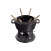 Staub Set Fonduta E Crepiere*Set Fonduta Gourmet 20 cm Nero in Ghisa