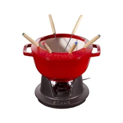 Staub Set Fonduta E Crepiere*Set Fonduta Gourmet 20 cm Rosso in Ghisa