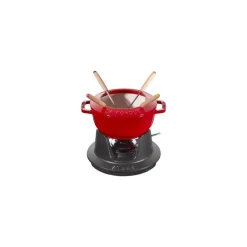 Staub Set Fonduta E Crepiere*Set Fonduta Gourmet 16 cm Rosso in Ghisa