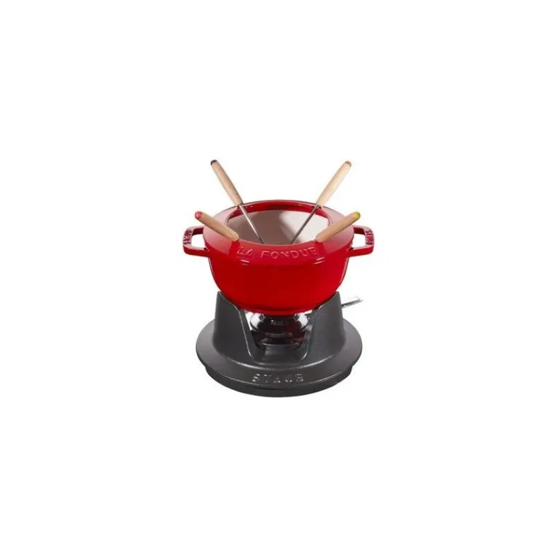 Staub Set Fonduta E Crepiere*Set Fonduta Gourmet 16 cm Rosso in Ghisa