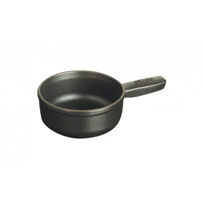 Staub Set Fonduta E Crepiere*Set Fonduta Savaiarda 12 cm Nero in Ghisa