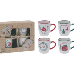 Koopman Oggetti Per La Tavola*Set 4 Tazze di Natale