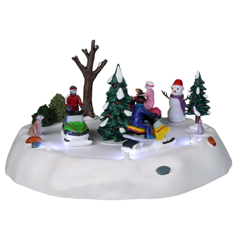 Lemax Scene Natalizie|Edifici E Giostre In Movimento*Snowmobile Fun B/O 4.5V Cod. 24953