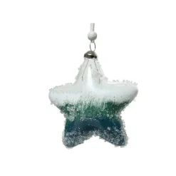 Kaemingk Palline Di Natale|Addobbi Per Albero Di Natale*Stella in vetro da appendere Blu Artic dim 10 cm Pezzo Singolo