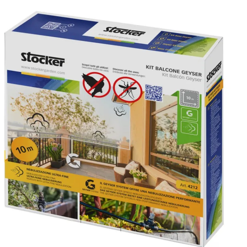 Stocker Stocker Shop|Sistemi Antizanzara Automatici Stocker*Kit balcone Geyser 10 m tubo + 3 ugelli + 3 raccordi T + 1 tappo