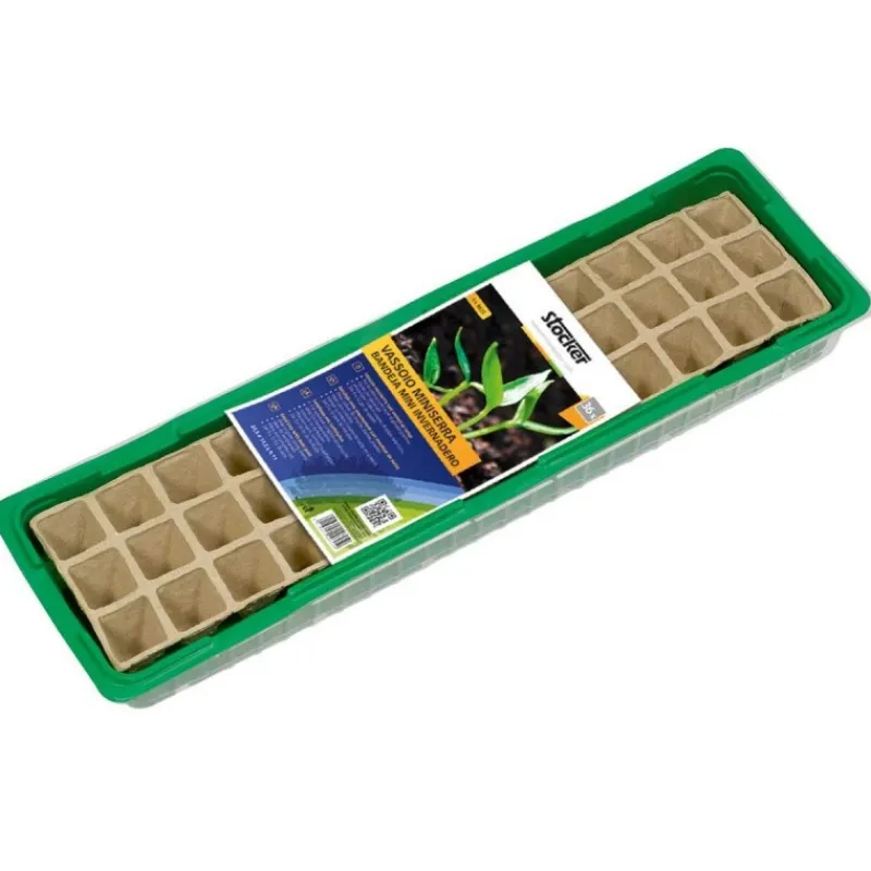 Stocker Protezione*Vassoio miniserra con vasetti di torba 55,5 x 14,5 x h12 cm