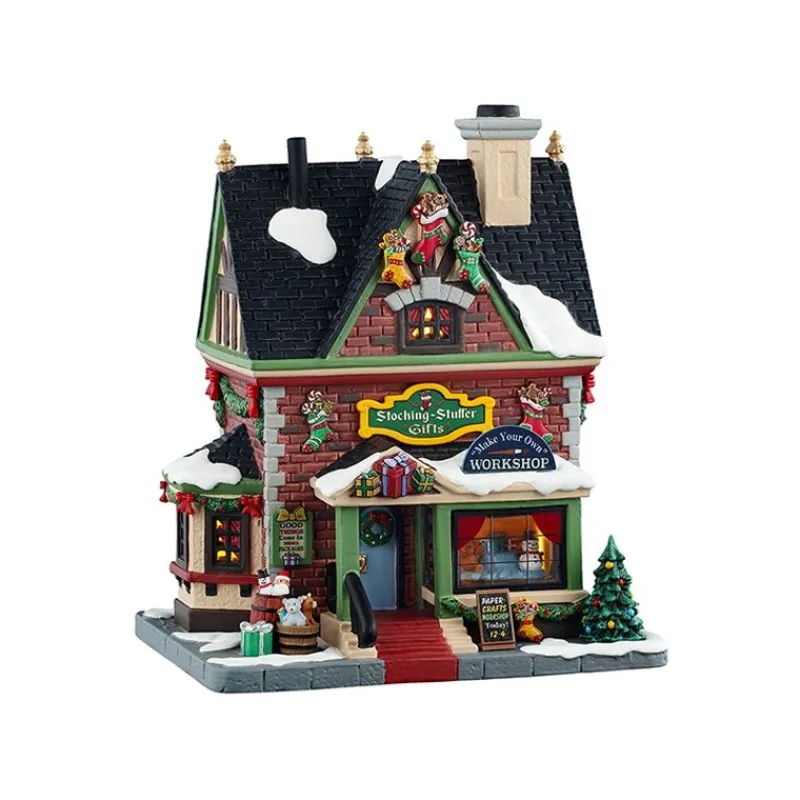 Lemax Edifici Illuminati|Novità Lemax Natale 2025*Stocking Stuffer Gifts con Alimentatore 4.5V Cod. 55334