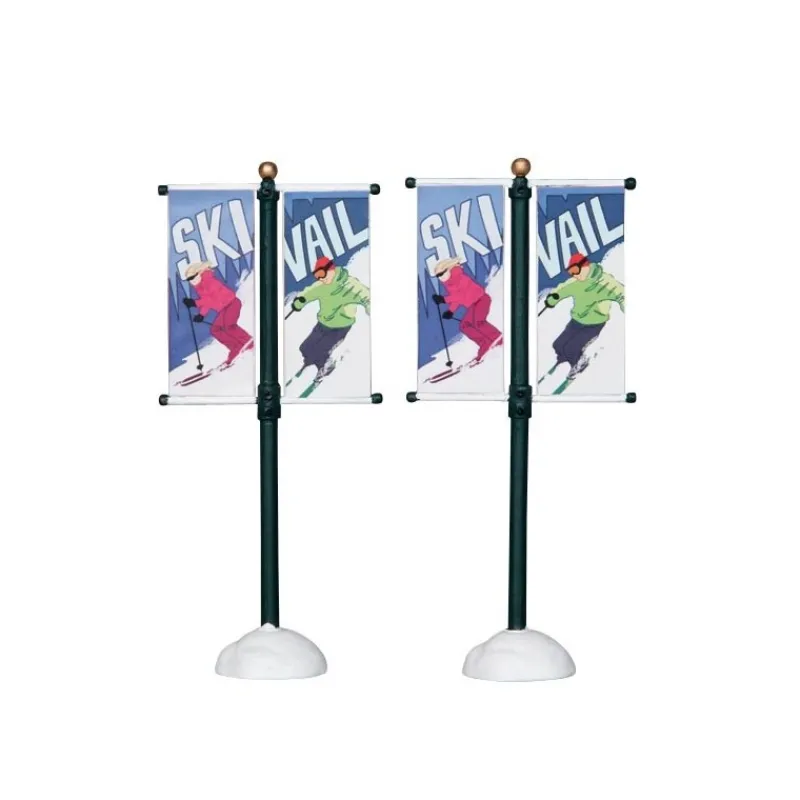 Lemax Luci E Alimentatori|Accessori*Street Pole Banner Set of 2 Cod. 24496