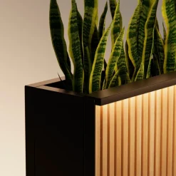 Herstera Fioriere In Metallo Herstera*Supporto Magnetico per Luci colore Antracite per Fioriere DECO 120x7x3cm