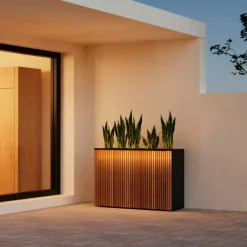 Herstera Fioriere In Metallo Herstera*Supporto Magnetico per Luci colore Antracite per Fioriere DECO 120x7x3cm