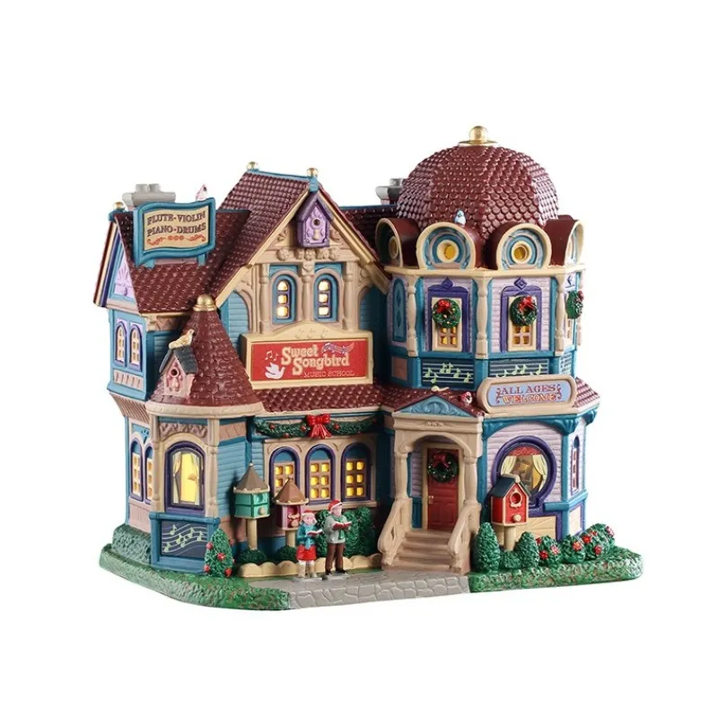 Lemax Edifici Illuminati|Novità Lemax Natale 2025*Sweet Songbird Music School con Alimentatore 4.5V Cod. 55347