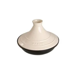 Staub Wok E Tajine*Tajine 28 cm Crema in Ghisa con Coperchio in Ceramica