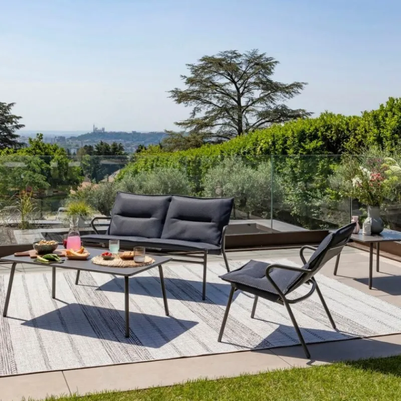 LaFuma Tavoli E Sedie Da Giardino O Terrazzo*Tavolino basso rettangolare VENCE LFM5281 Titane/Titane