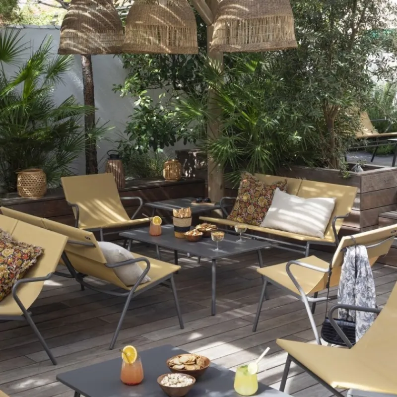 LaFuma Tavoli E Sedie Da Giardino O Terrazzo*Tavolino basso rettangolare VENCE LFM5281 Titane/Titane