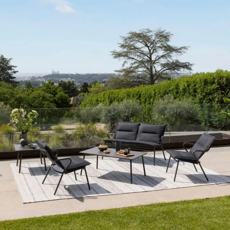 LaFuma Tavoli E Sedie Da Giardino O Terrazzo*Tavolino basso rettangolare VENCE LFM5281 Titane/Titane