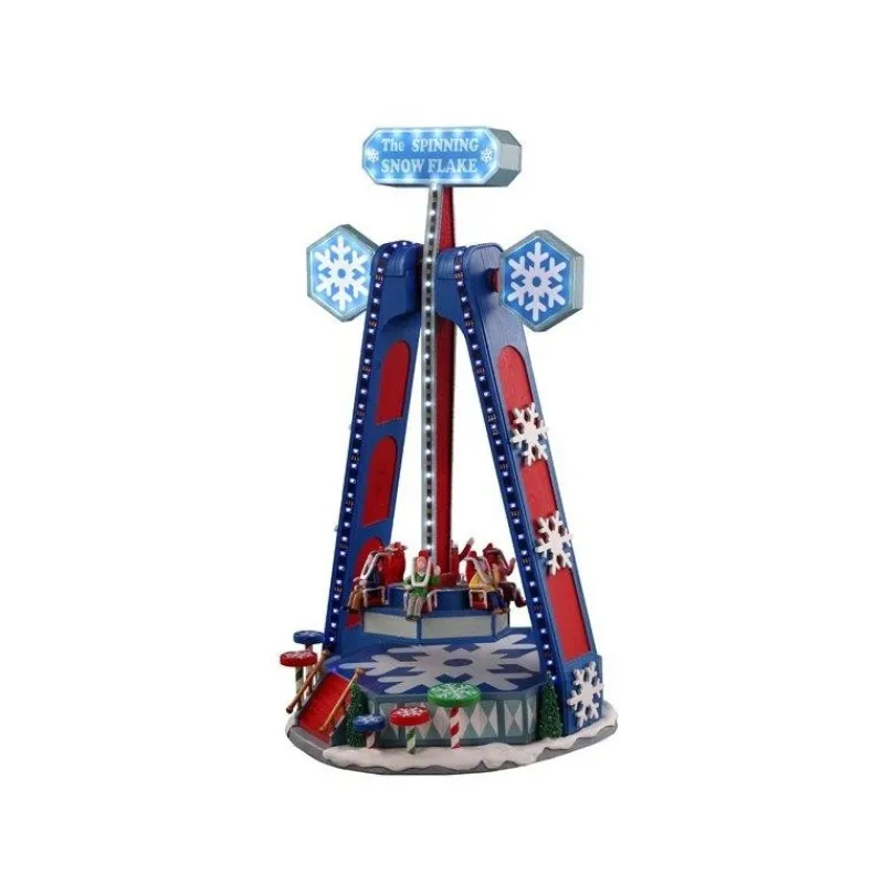 Lemax Edifici Illuminati|Edifici E Giostre In Movimento*The Spinning Snowflake con Alimentatore 4.5V Cod. 04737