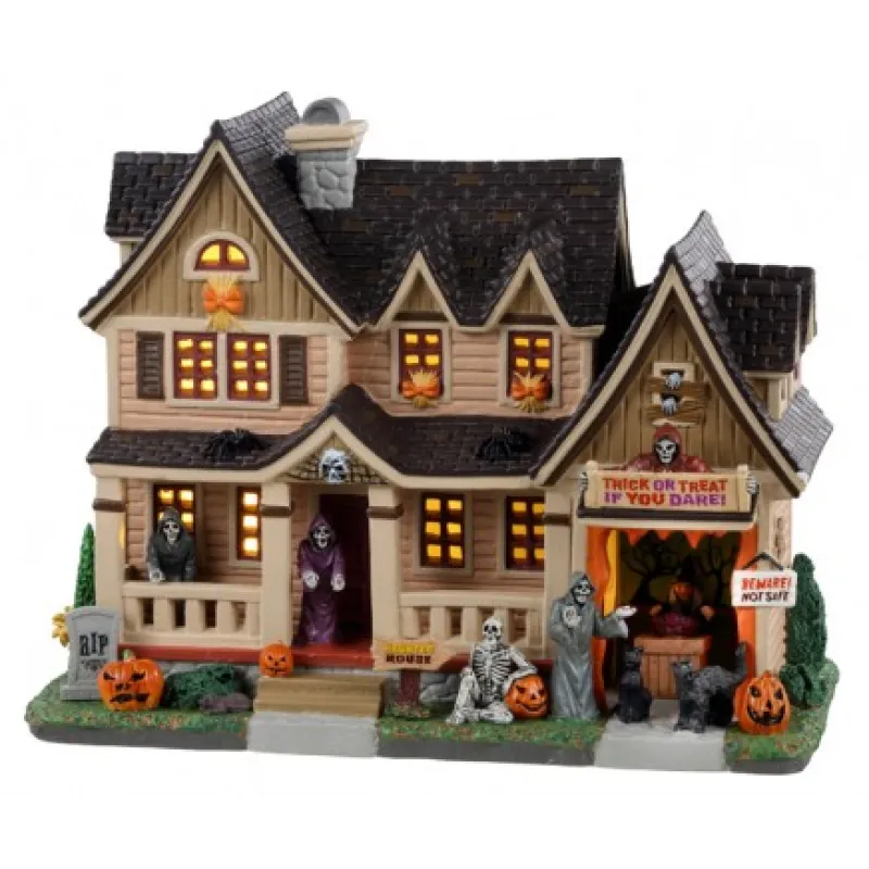 Lemax Edifici Illuminati|Edifici Illuminati*Trick Or Treat, If You Dare con Alimentatore Cod. 35007