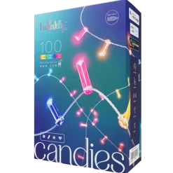 Twinkly Luci Di Natale*CANDIES a Candela Luci di Natale Smart 100 Led RGB II Generazione Cavo Trasparente