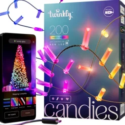 Twinkly Twinkly Home|Twinkly Strings*CANDIES a Candela Luci di Natale Smart 200 Led RGB II Generazione Cavo Verde