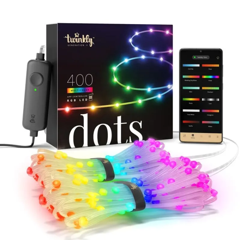 Twinkly Twinkly Home|Luci Di Natale*DOTS Striscia 20 m 400 Led RGB BT + WiFi Cavo Trasparente