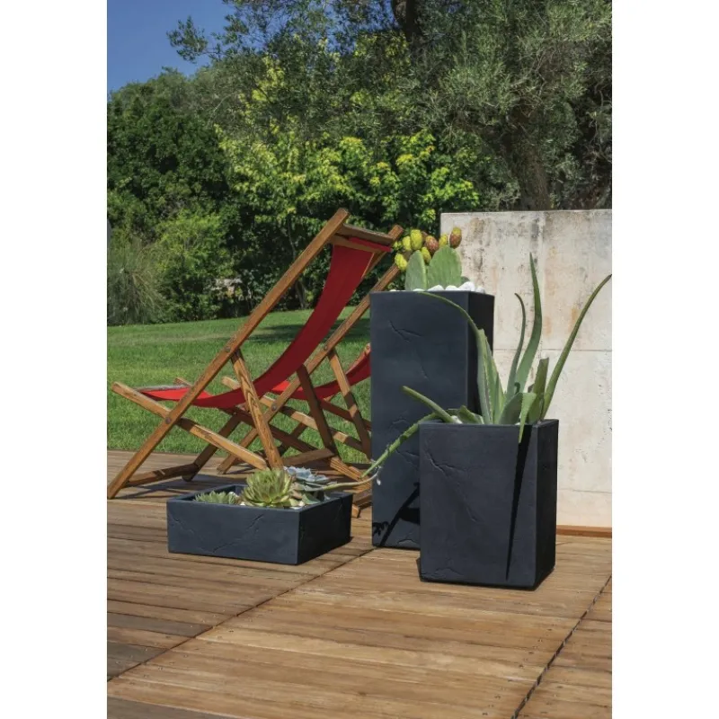 Vasar Vasi Quadrati In Resina|Vasi In Resina*Vaso Ardesia Cubo