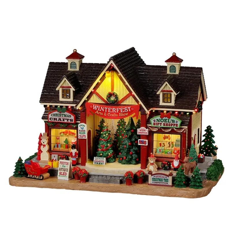 Lemax Edifici Illuminati*Winterfest Arts & Crafts Show, With 4.5V Adap Cod. 25865