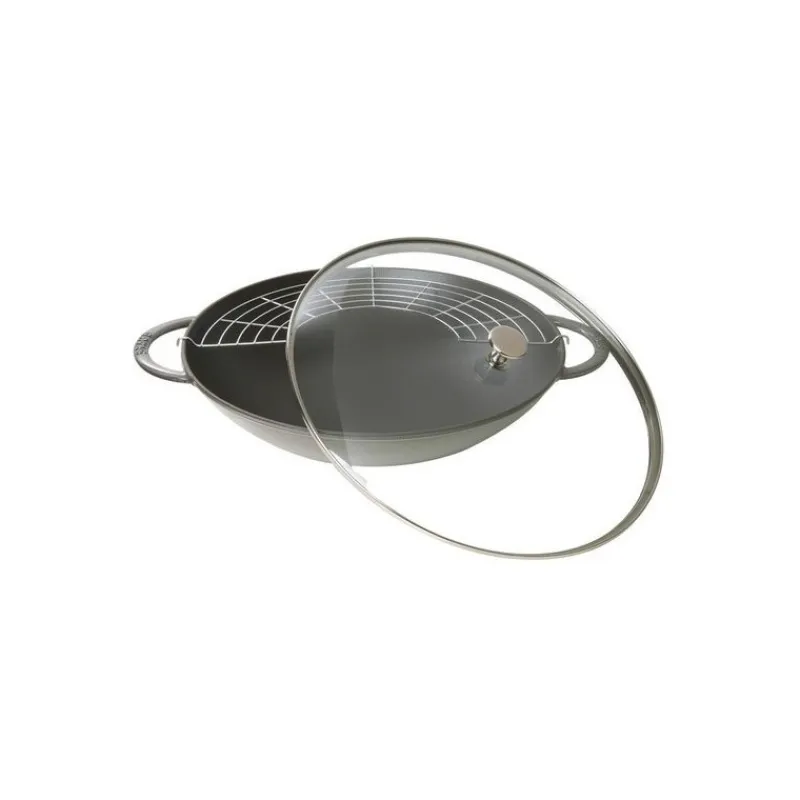Staub Wok E Tajine*Wok 37 cm Grigio Graphite in Ghisa