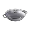 Staub Wok E Tajine*Wok con Coperchio in Vetro 30 cm Grigio Graphite in Ghisa
