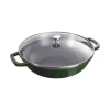 Staub Wok E Tajine*Wok con Coperchio in Vetro 30 cm Verde Basilico in Ghisa