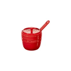 Staub Contenitori*Zuccheriera con Cucchiaio 9 cm Rossa in Ceramica